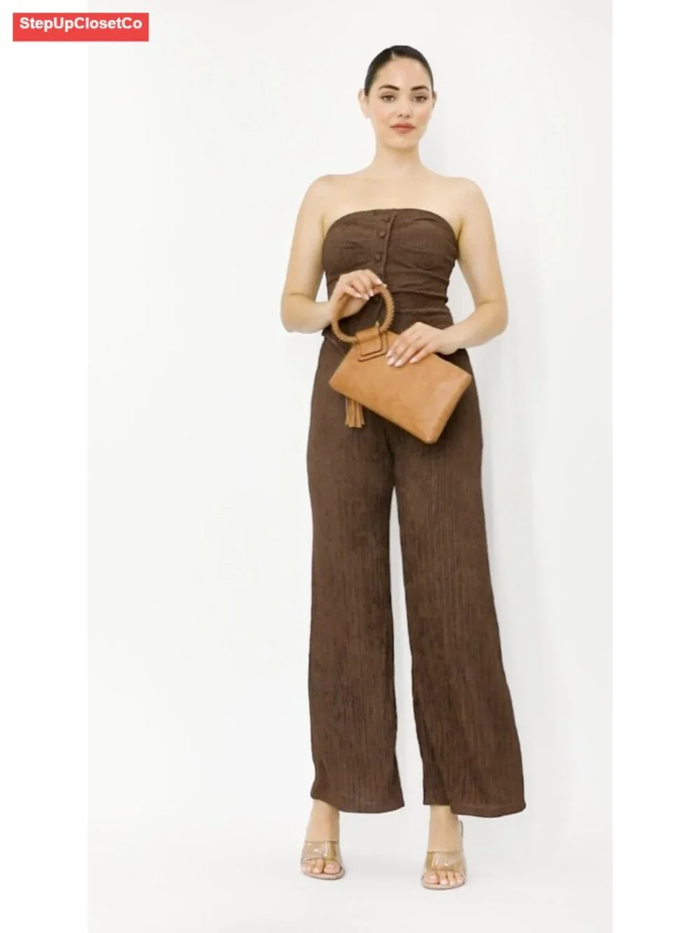 Vegan Leather Clutch Wristlet Wallet with Hand Strap, Card Slots for Evening